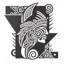 taino  polynesian full sleeve tattoo design idea