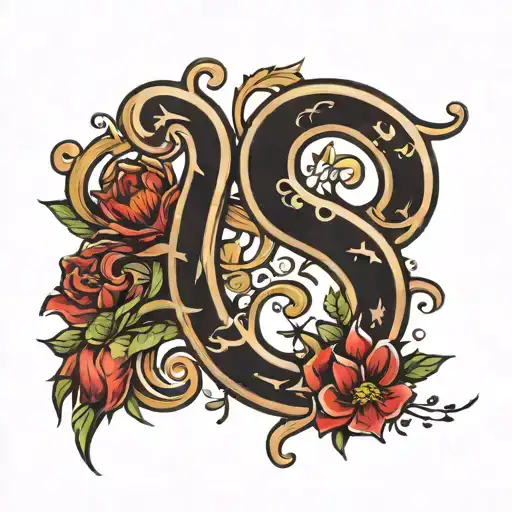 Letter combination SH tattoo design idea