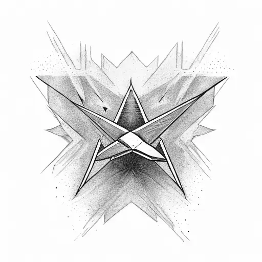 3 stars and a paper plane tattoo design idea
