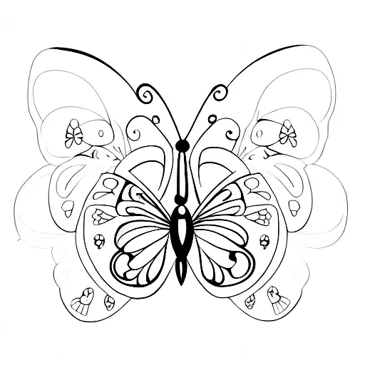 blessed with a small butterfly  tattoo design idea