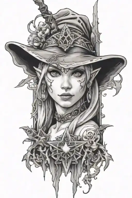 witchcraft Zelda  tattoo design idea