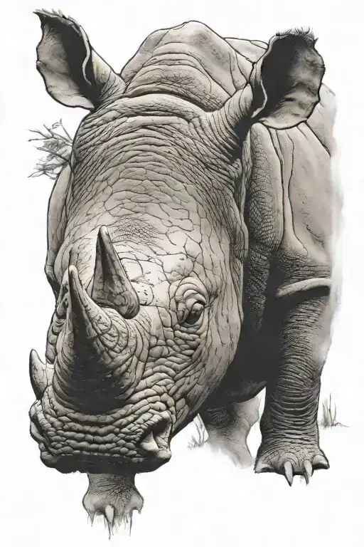 rhino standing strong amidst tattoo design idea