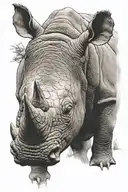 rhino standing strong amidst tattoo design idea