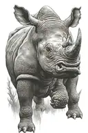 rhino standing strong amidst tattoo design idea