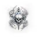 good vs evil, heaven vs hell, positive vs negative  tattoo design idea