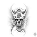 good vs evil, heaven vs hell, positive vs negative  tattoo design idea