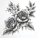 Birth month flowers , December, January, April, May, November  tattoo design idea