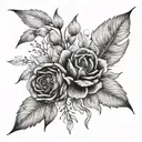Birth month flowers , December, January, April, May, November  tattoo design idea