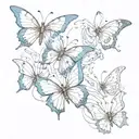  blue Butterflies are burning up  tattoo design idea