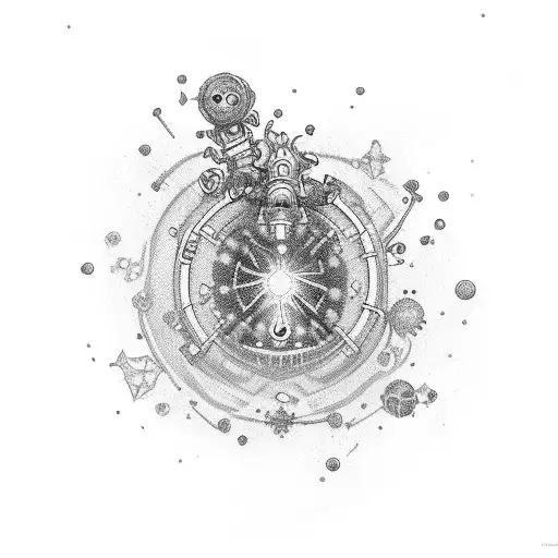 vault particle and RNA and science research delicate tattoo design idea