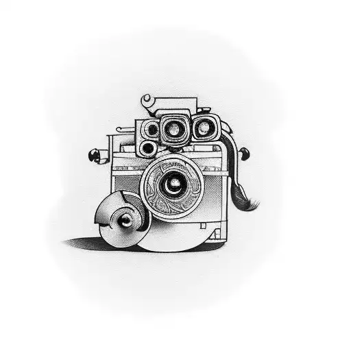 Classic movie camera tattoo design idea