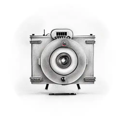 Classic movie camera tattoo design idea