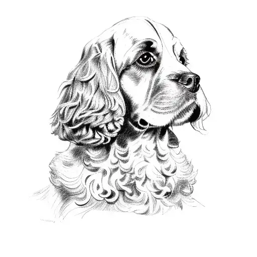 cocker spaniel tattoo design idea
