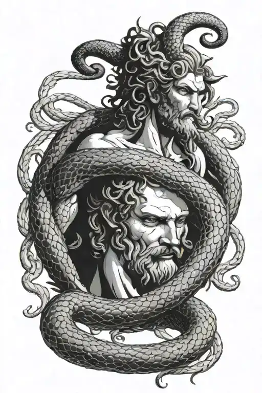 Ophiuchus - the god Asclepius holds two snakes, one good, the other evil tattoo design idea