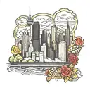 chicago skyline tattoo design idea