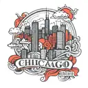 chicago skyline tattoo design idea