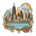 chicago skyline tattoo design idea