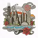 chicago skyline tattoo design idea