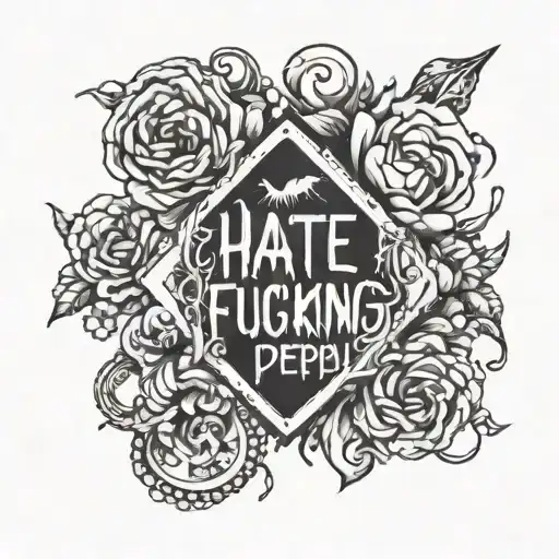 hate fucking people tattoo design idea