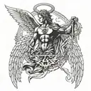 Archangel Michael Lucifer tattoo design idea
