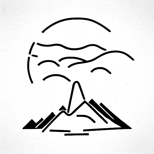 cross and mountains  tattoo design idea