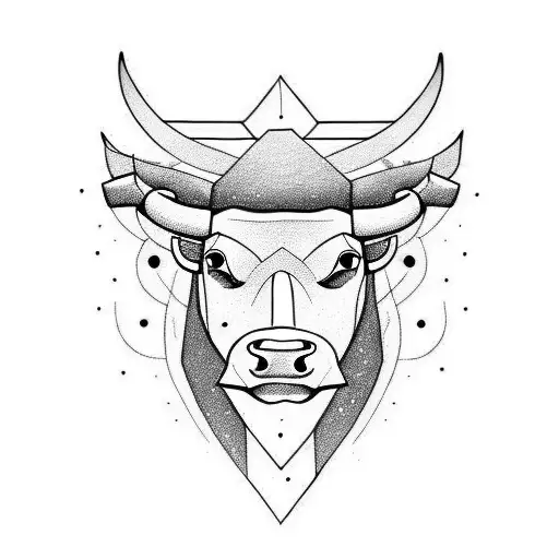 Geometric "Bull" Tattoo Idea - BlackInk
