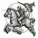 sagittarius archer riding tattoo design idea