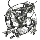 sagittarius archer riding tattoo design idea