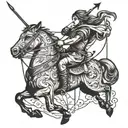 sagittarius archer riding tattoo design idea