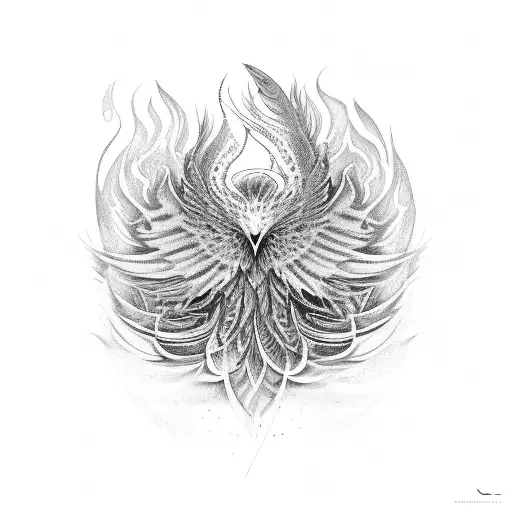 Intricate welding torch surrounded by fiery feathers tattoo design idea