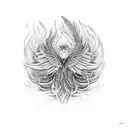 Intricate welding torch surrounded by fiery feathers tattoo design idea