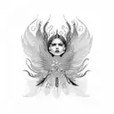 Intricate welding torch surrounded by fiery feathers tattoo design idea