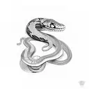 snake facing down tattoo design idea