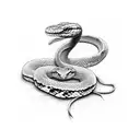 snake facing down tattoo design idea