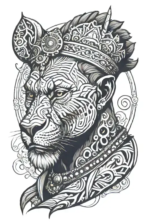 african king sitting tattoo design idea