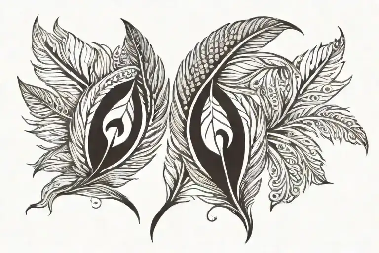 turkey feathers  tattoo design idea