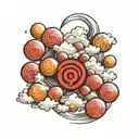 the Akatsuki cloud carrying 7 dragon balls tattoo design idea