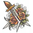 feminine dagger tattoo tattoo design idea