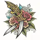 feminine dagger tattoo tattoo design idea
