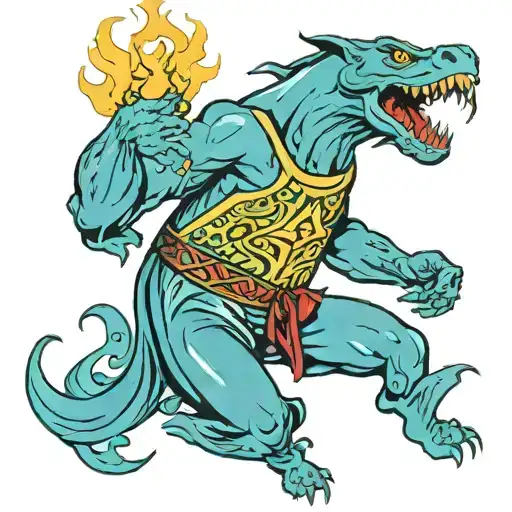 kind  djinn coming out of bottle tattoo design idea