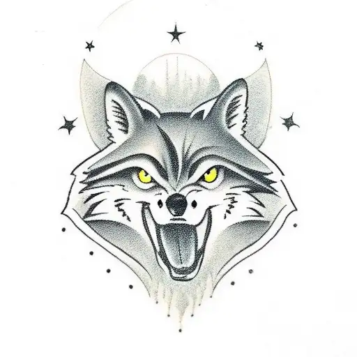 lone wolf in search tattoo design idea