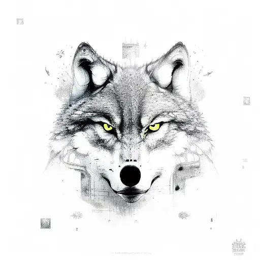 lone wolf in search tattoo design idea