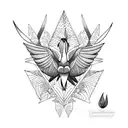 Bird of Paradise in hell tattoo design idea