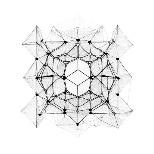 A code art sculpture of a blockchain network tattoo design idea