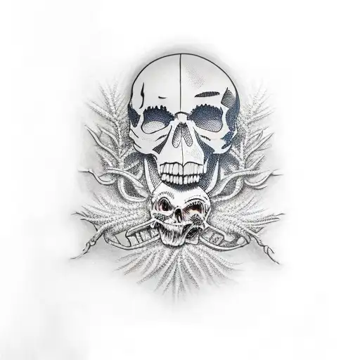 tree of liberty with skull  tattoo design idea