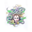 psychedelic medusa  tattoo design idea
