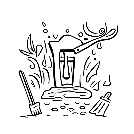 open grave with shovel tattoo design idea