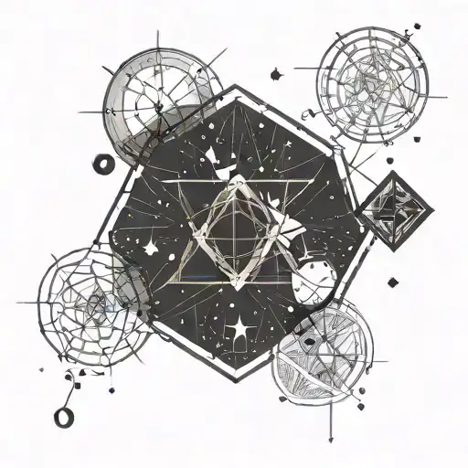 Combine the logos of each member of EXO into a celestial constellation design tattoo design idea