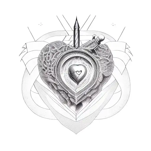 representation of balance between heart and reason tattoo design idea