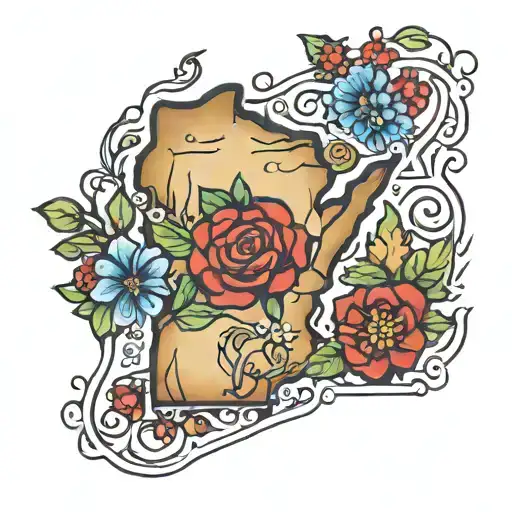 wisconsin outline with madison tattoo design idea
